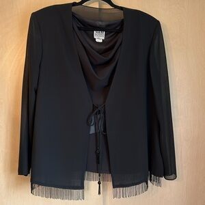 Three piece jacket and top set